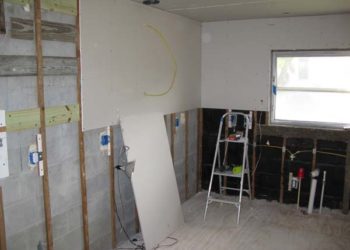 drywall mud over concrete block