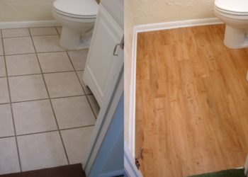 luxury vinyl plank over tile