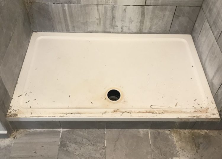repair hole in shower tray