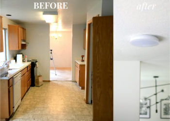 replacing fluorescent light fixtures in the kitchen