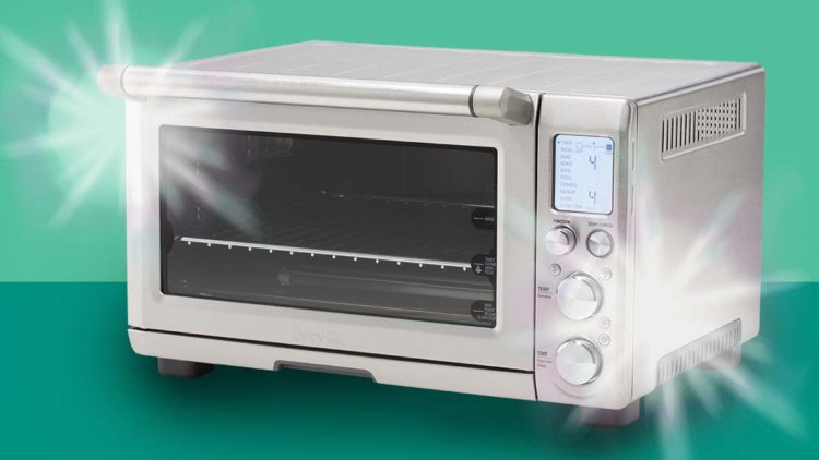 How do I clean the heating element in my toaster oven?