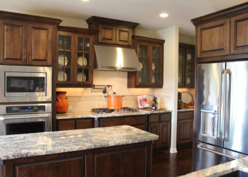 stained knotty alder doors