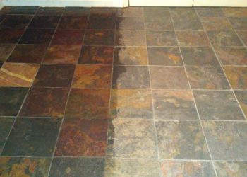 how do you clean slate floor tiles
