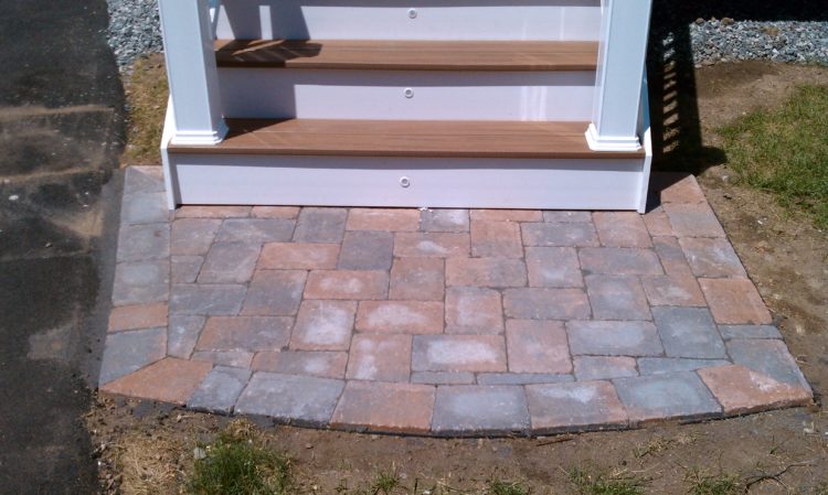 pavers for deck stair landing
