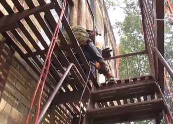 painting rusted fire escape
