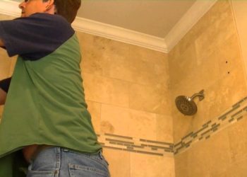 attaching shower rod to tile