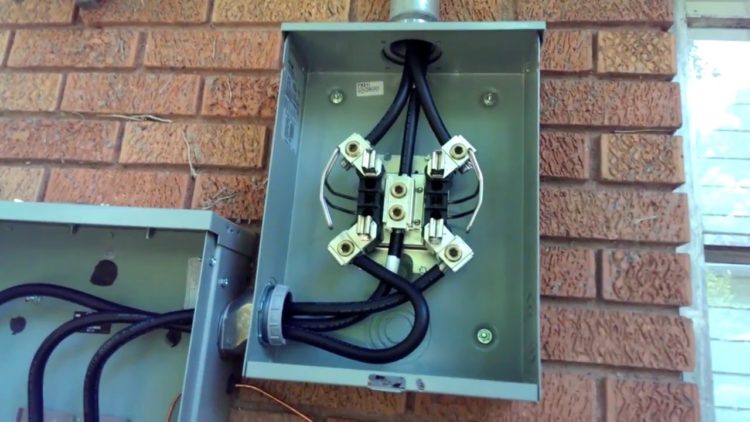 wiring meter base to breaker box