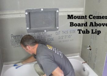 does cement board go over lip of shower pan