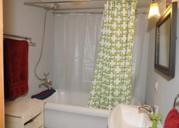 does the shower curtain go inside the tub