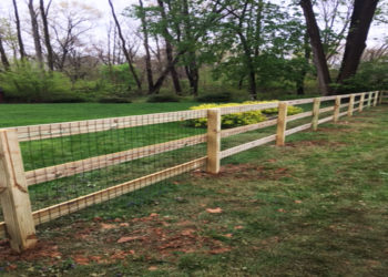 wood fence with welded wire