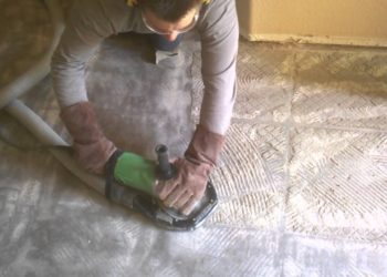 how to remove dried thinset from floor