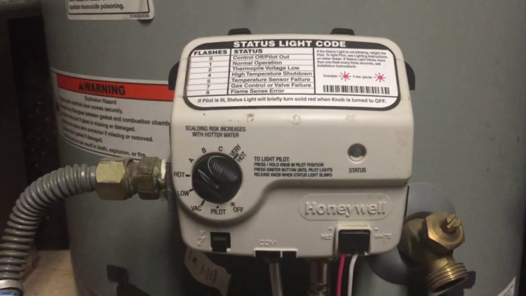 What does blinking light on water heater mean?