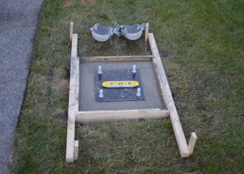 concrete basketball post