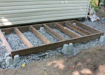 How far apart should concrete piers be for a shed?