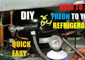 How do I charge my refrigerator with freon?