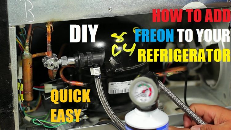 How do I charge my refrigerator with freon?