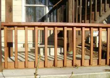 how to build railing on concrete porch