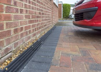 patio next to house drainage