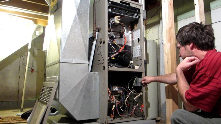 where is the blower fan on a furnace