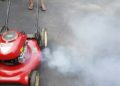 lawn mower engine smoking white