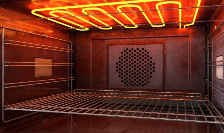 should my oven element glow red