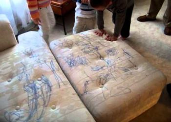 pen out of couch fabric