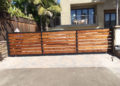 steel and wood fence