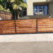 steel and wood fence