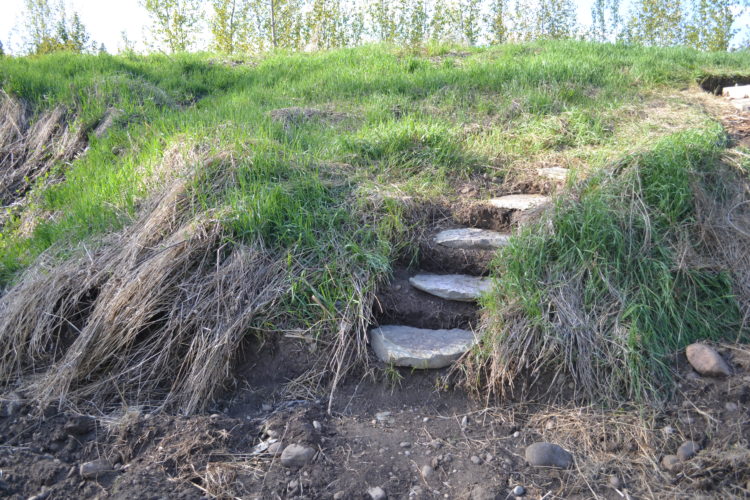 how to build stone steps on a hill