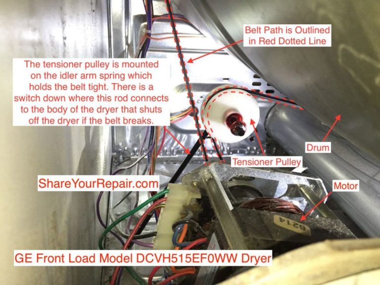 How do you change a dryer belt on a GE dryer?