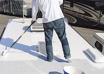 How do I prepare my RV roof for coating?