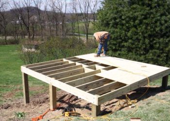 timber shed base on slope