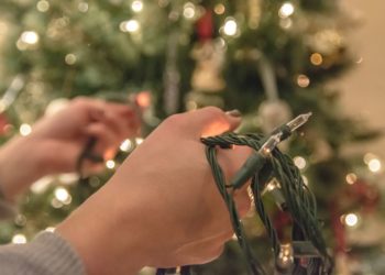 fixing christmas lights to brick