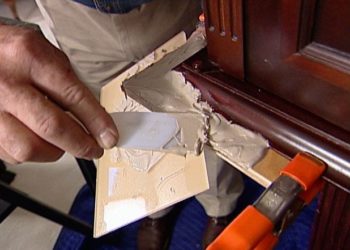 How do you fix chewed corners on cabinets?