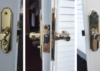 How do I change the lock on my storm door?