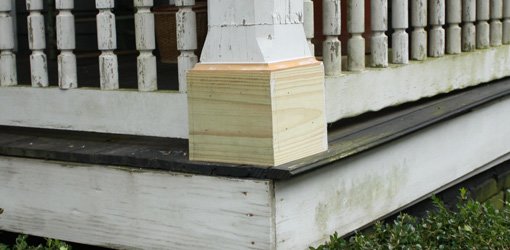 How do you replace a porch pillar?