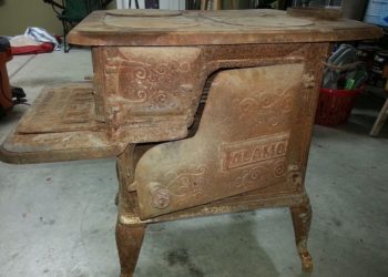 How do you restore a rusty wood stove?