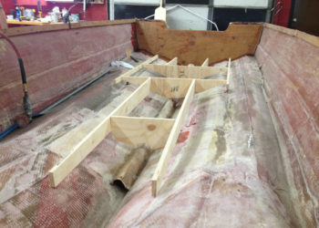 how to fiberglass stringers in a boat