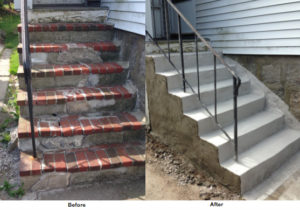 repair cracked limestone steps