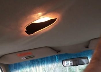 How do you repair a torn car roof upholstery?