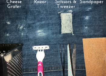 tools to distress jeans
