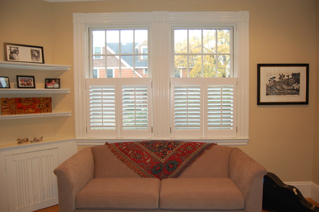 How do you darken a room with plantation shutters?