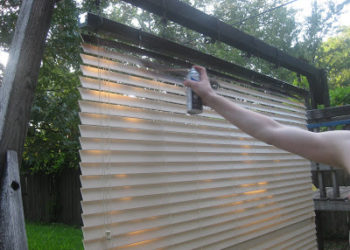 spray paint faux wood blinds