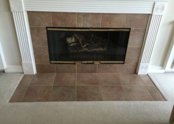 floor in front of fireplace