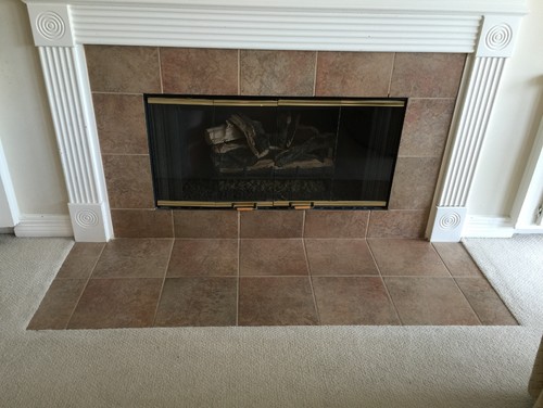 floor in front of fireplace