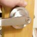 how to take a commercial door handle off