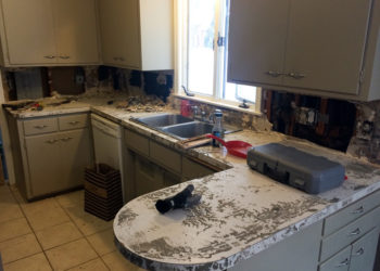 demo tile backsplash