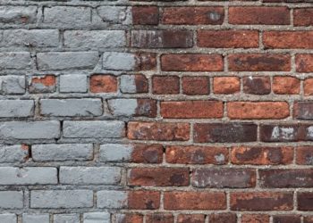 stripping paint from brick interior