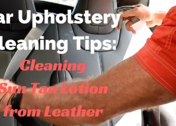 how to remove suntan lotion from car interior