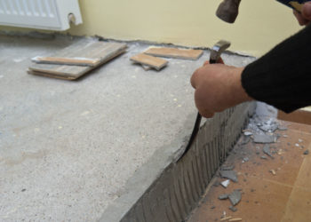 removing tile adhesive from front of tiles